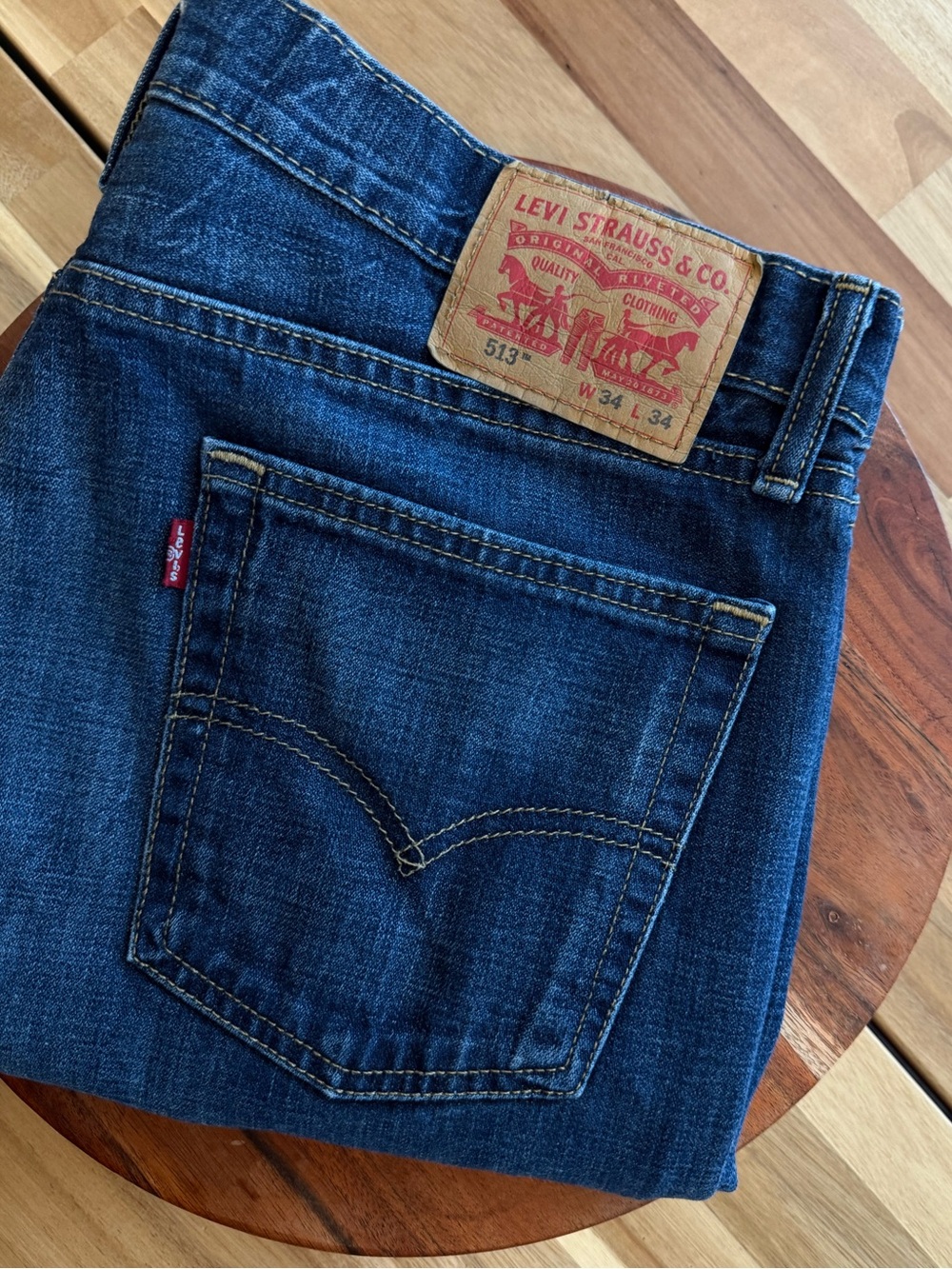 Levi's 513 Men's Straight Lightly Distressed Jeans - Men’s Size 34x34